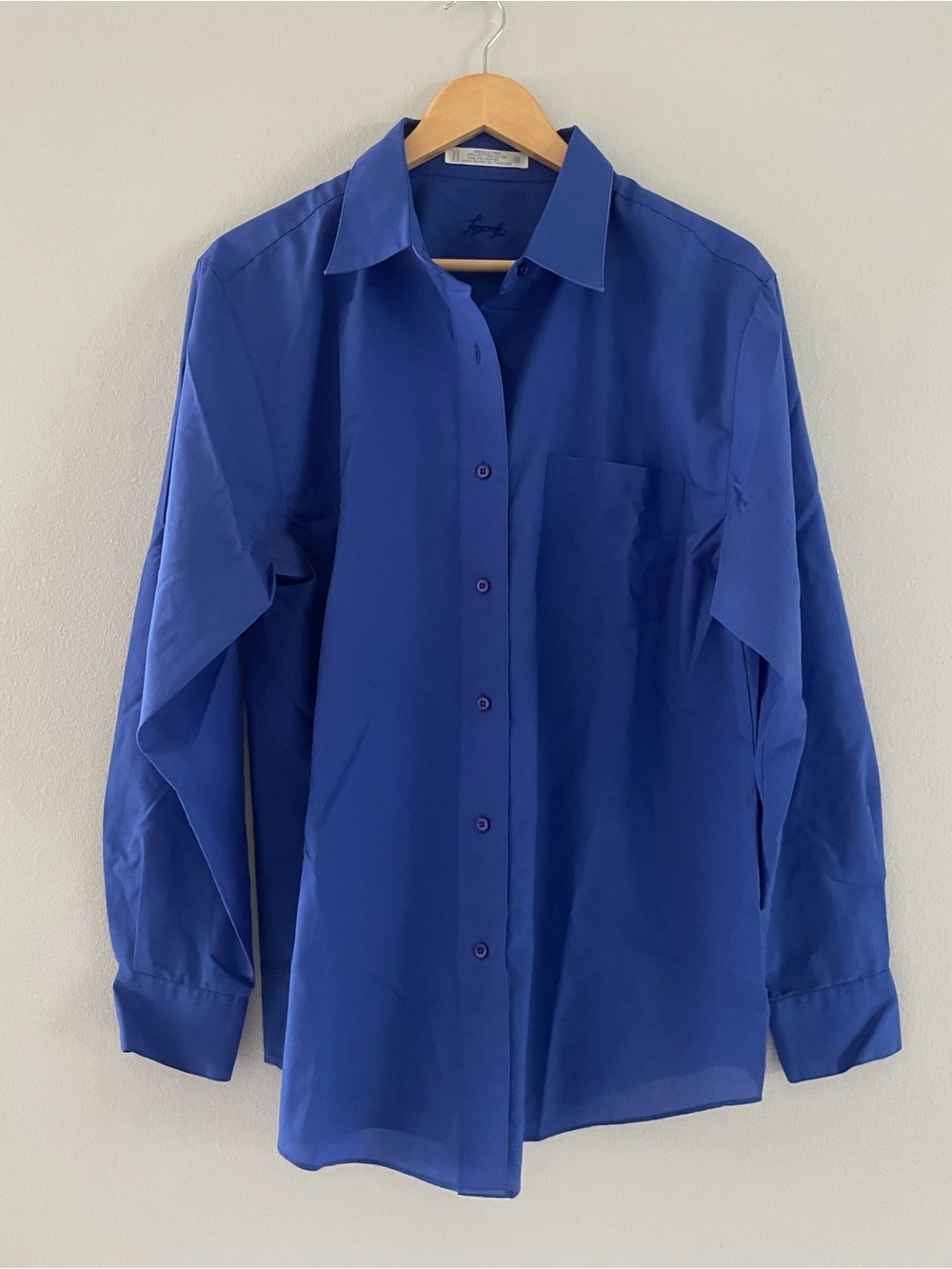Foxcroft Blue Long Sleeve Button-Down Shirt